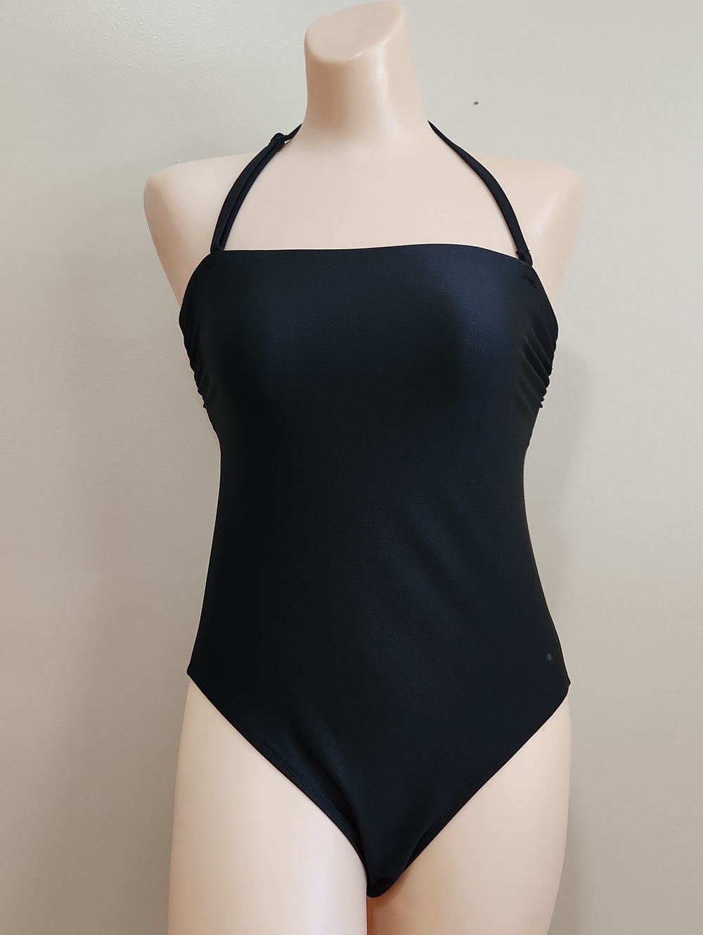 Classic Black Halter Love & Sports One-Piece Swimsuit - Women's Swim